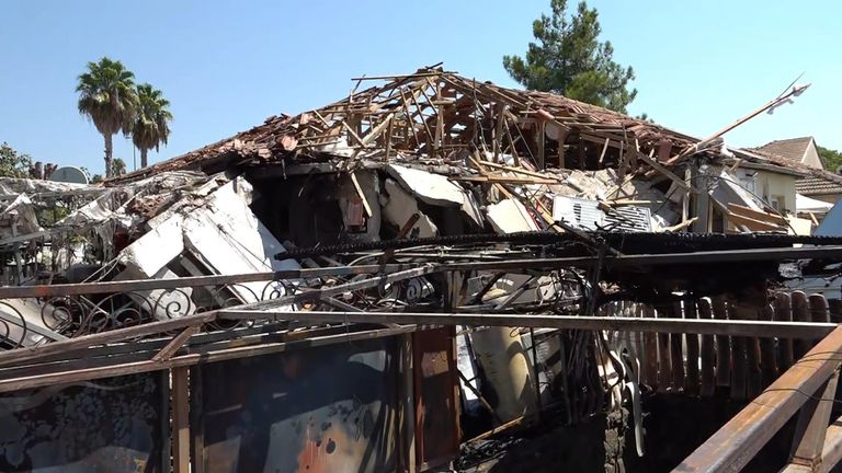 Hezbollah fires dozens of rockets and drones toward Golan Heights | World News | Sky&nbsp;News